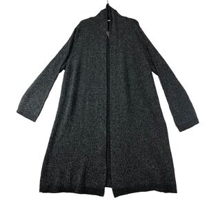 Pure J‎ Jill Elements Cardigan Women's XL Gray Open Front Long Knit Sweater